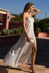 Luli Fama Celestial Tides Bralette Side Slit Maxi Dress